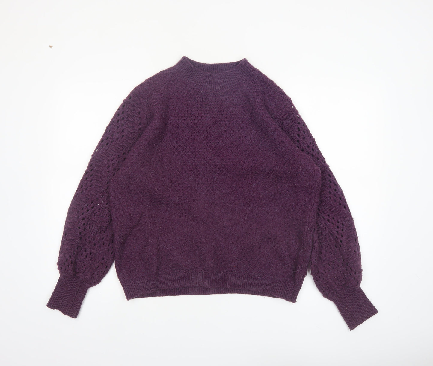 Fat Face Women Purple Long Sleeve Knit Jumper Size 14