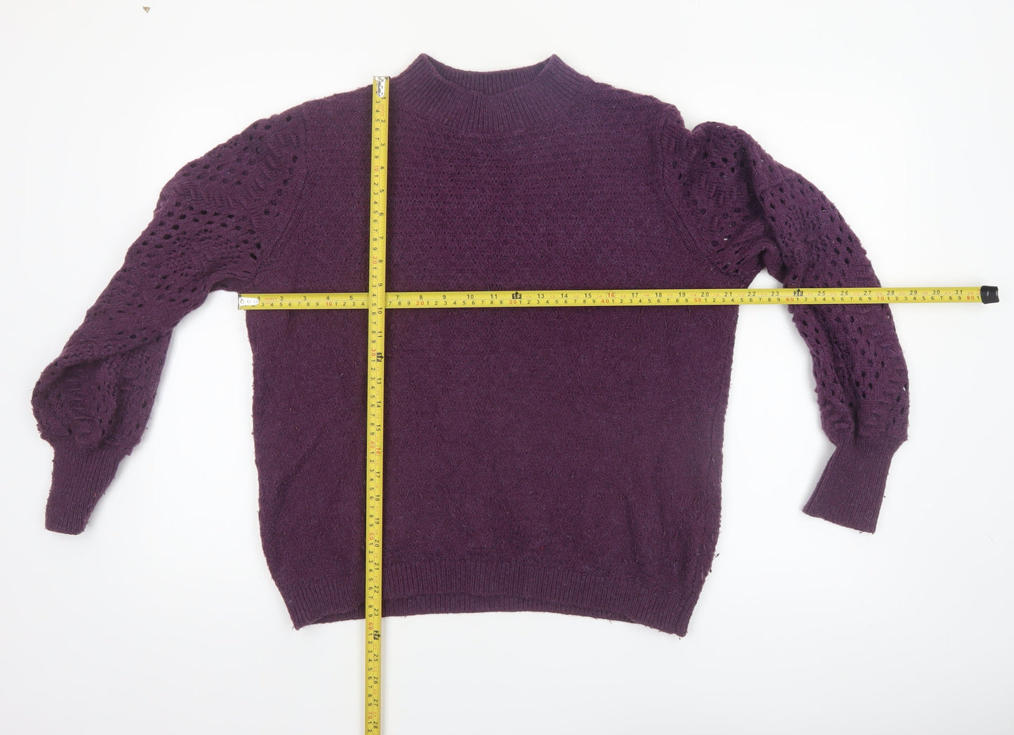 Fat Face Women Purple Long Sleeve Knit Jumper Size 14