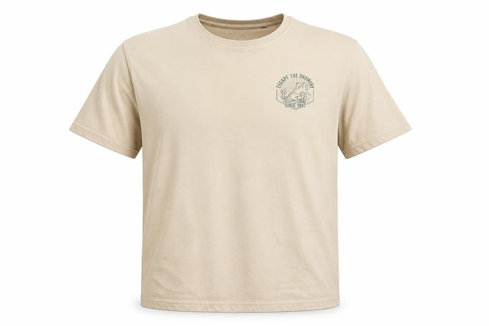 Johnny Bigg Men's Beige 4XL Graphic Cotton T-Shirt Escape the Ordinary