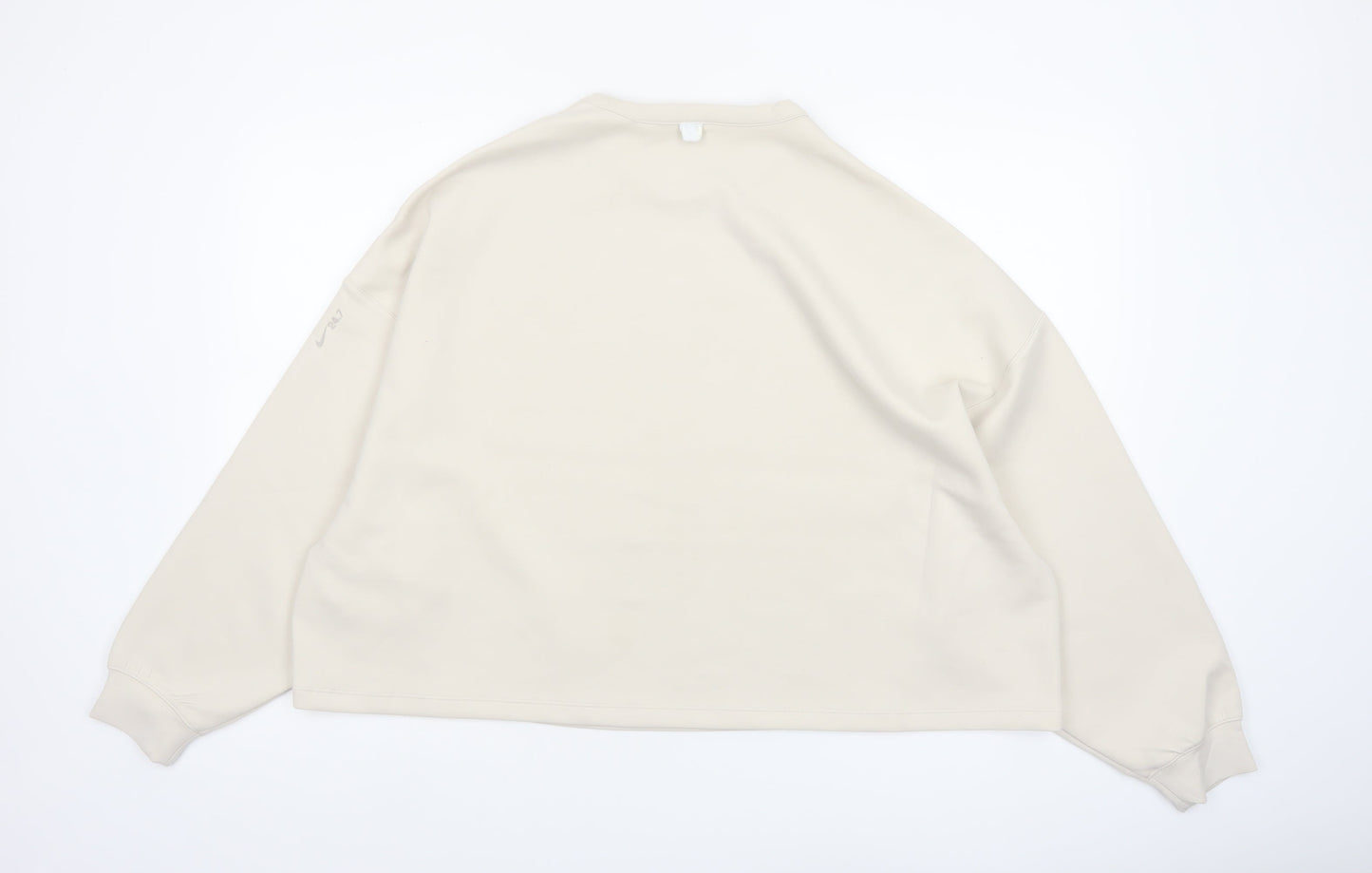 Nike Women Beige Dri-FIT Pullover Sweatshirt M Relaxed Fit