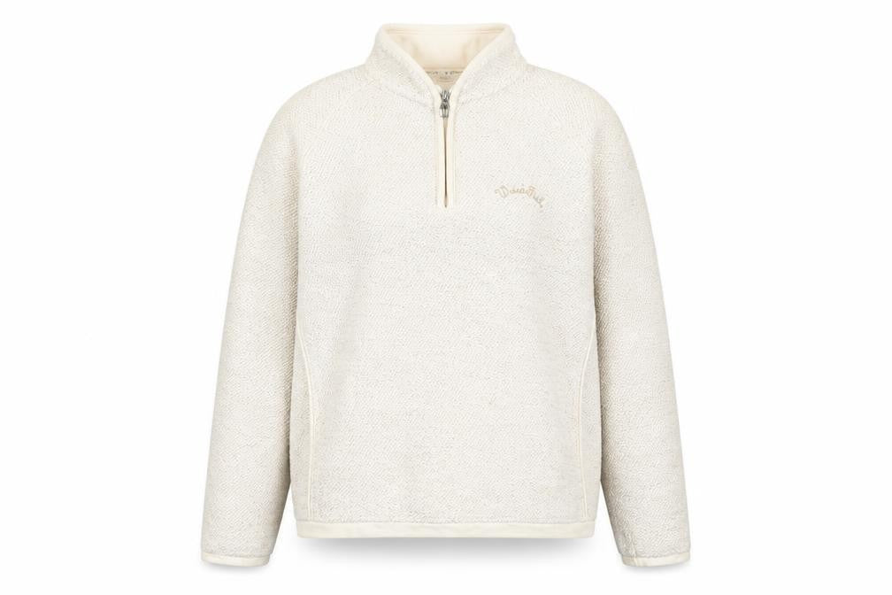 Weinbock Women's Beige 1/4 Zip Pullover Sweatshirt XL Cotton Blend