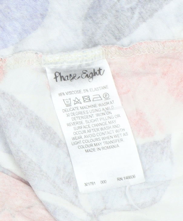 Phase Eight Women’s Multicoloured Floral Jersey Tunic Top Size 14