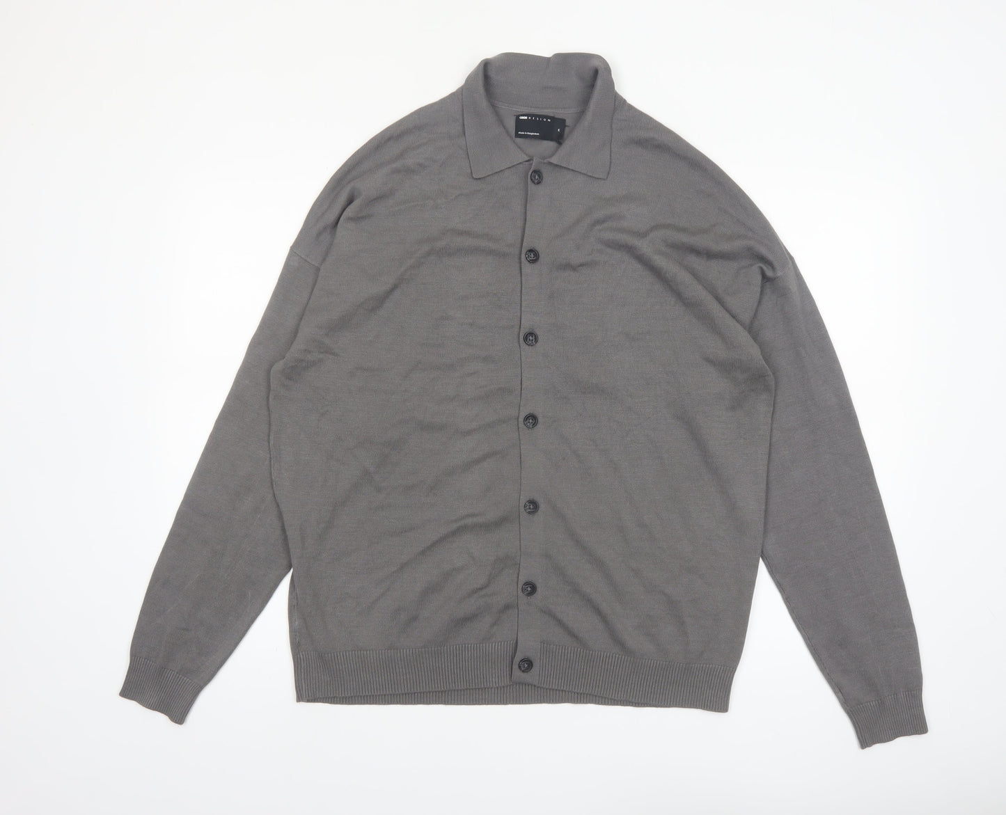ASOS Design Men's Grey Collared Button Cardigan M