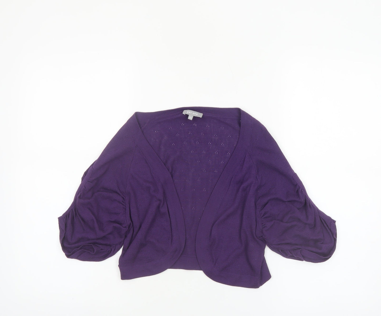 Marks and Spencer Per Una Womens Purple M/L Open Front Shrug Cardigan