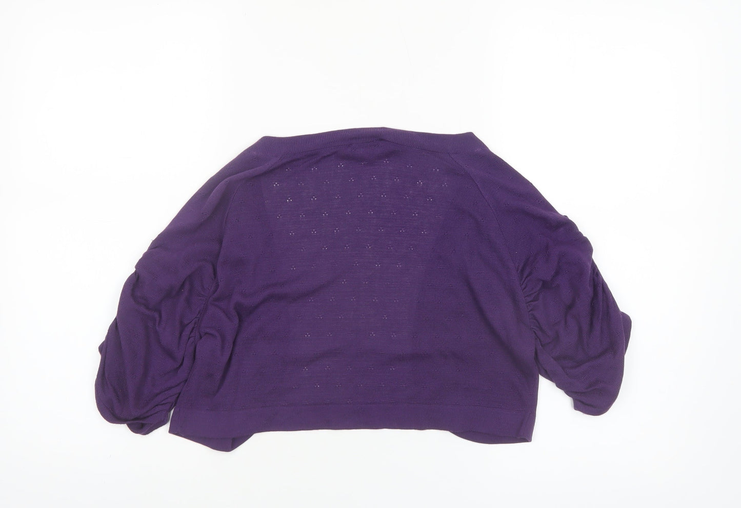 Marks and Spencer Per Una Womens Purple M/L Open Front Shrug Cardigan