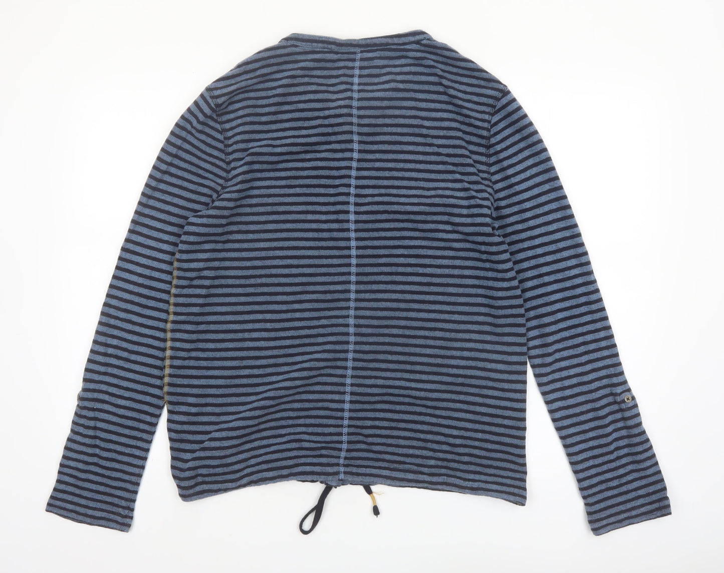 White Stuff Women’s Blue Striped Cotton Button-Up Top UK 12