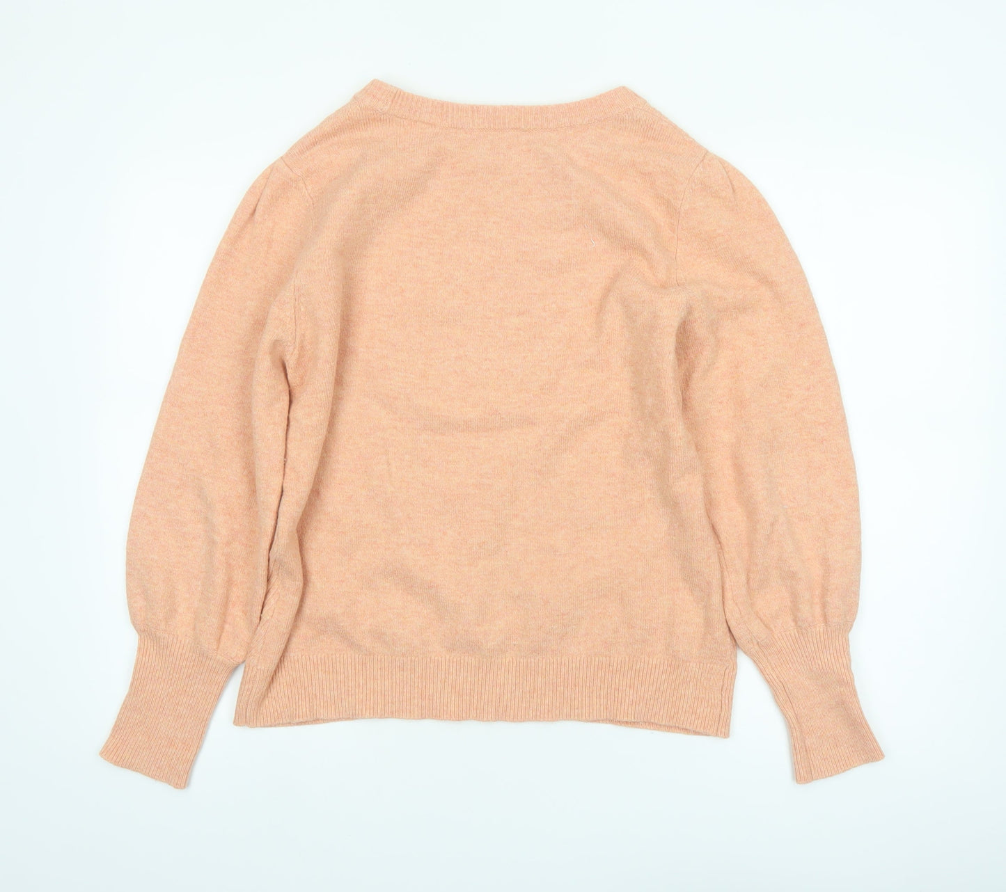 YAYA Women Pink Crew Neck Long Sleeve Pullover Jumper Size M