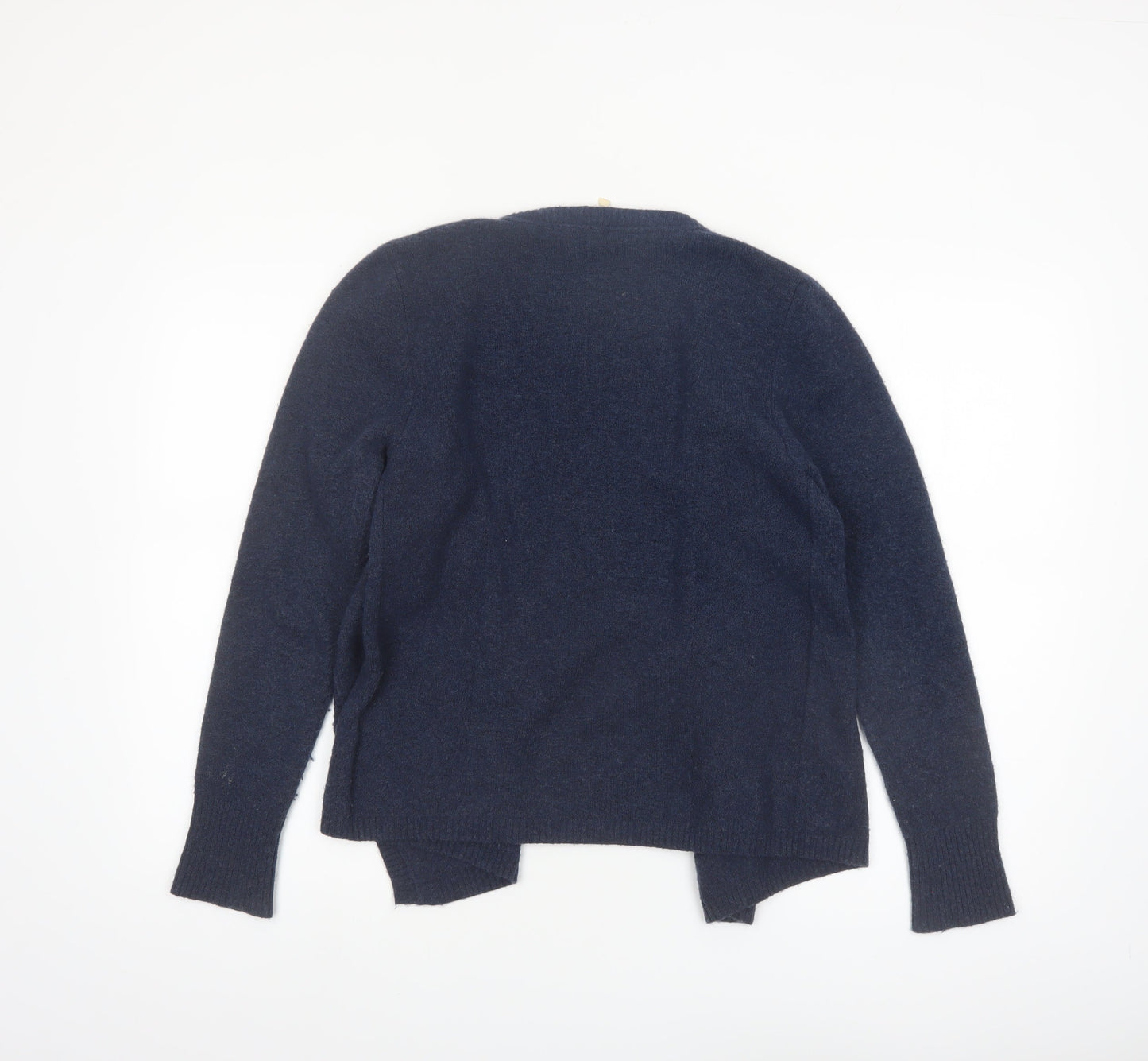 White Stuff Women's Blue Wool Blend Open Cardigan Size 10