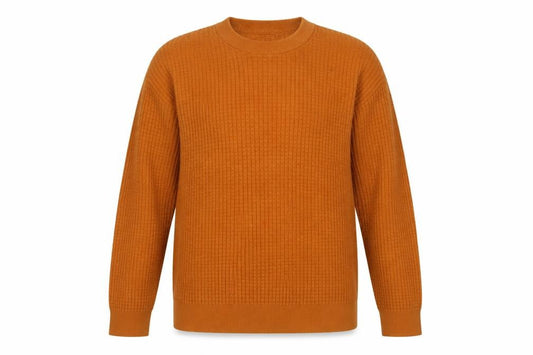 Next Men's Brown Cotton Waffle Knit Crew Neck Jumper L
