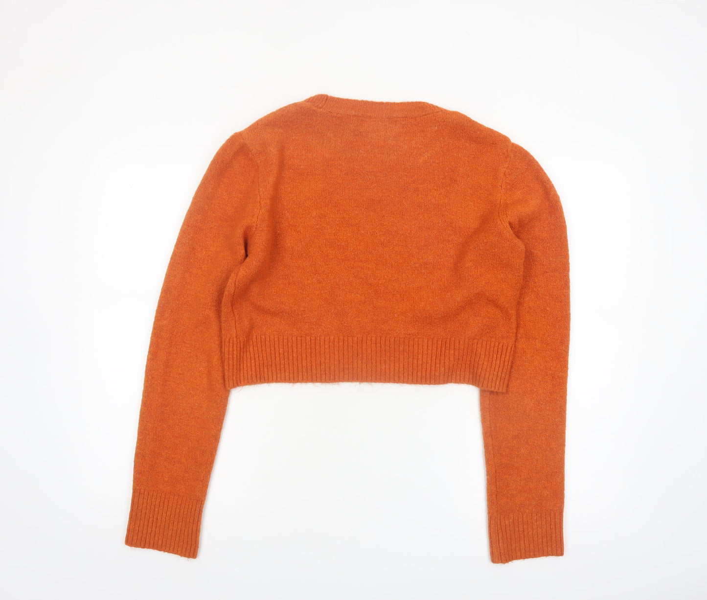 Stradivarius Womens Orange Crew Neck Knit Pullover Jumper Size 14