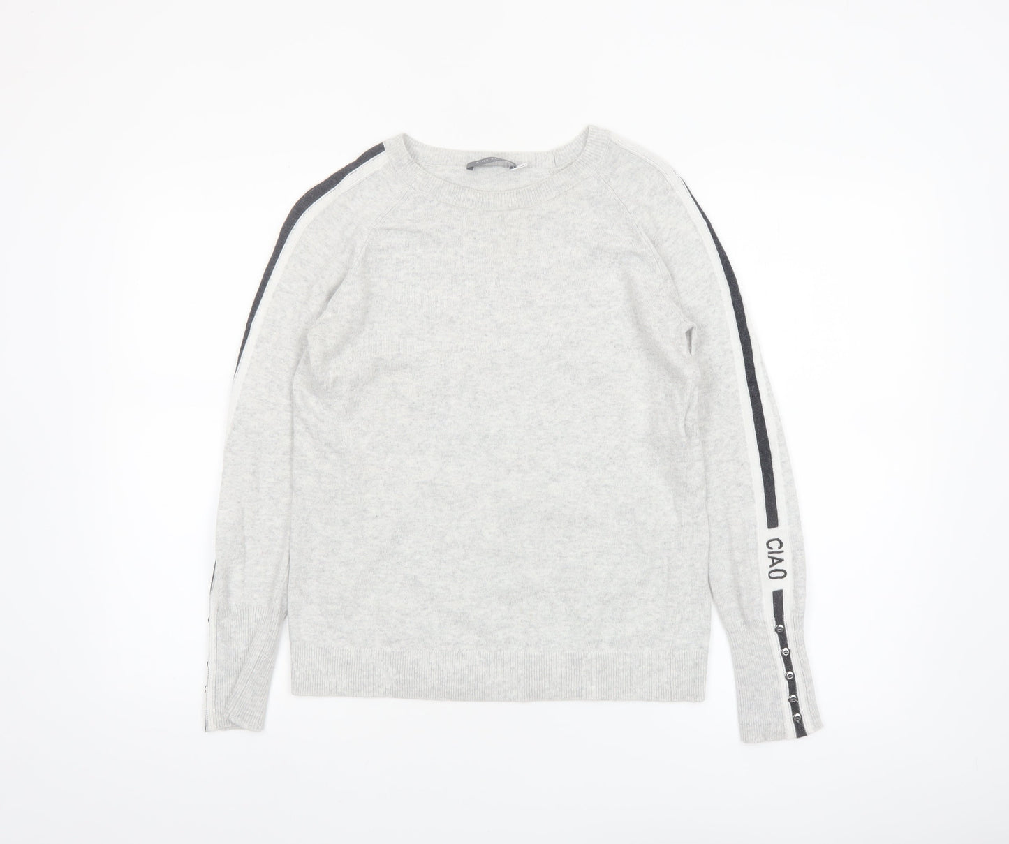 Mint Velvet Womens Grey Crew Neck Long Sleeve Pullover Jumper S