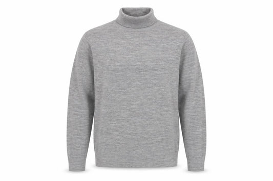 Uniqlo Men's Grey Wool Roll Neck Jumper Size S