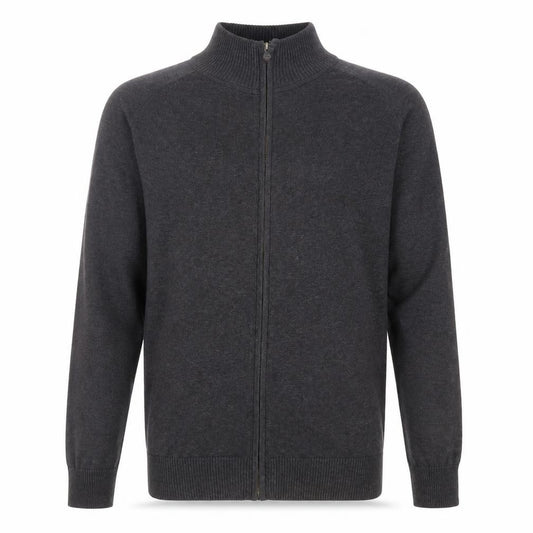 Timberland Men Grey Cotton Full Zip High Neck Jumper Size S
