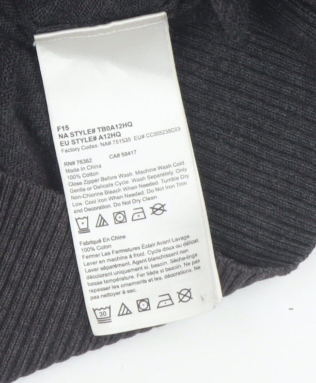 Timberland Men Grey Cotton Full Zip High Neck Jumper Size S