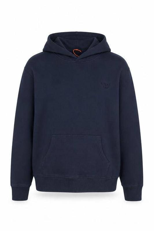 Superdry Men's Blue Pullover Hoodie Size M Cotton Logo Sweatshirt