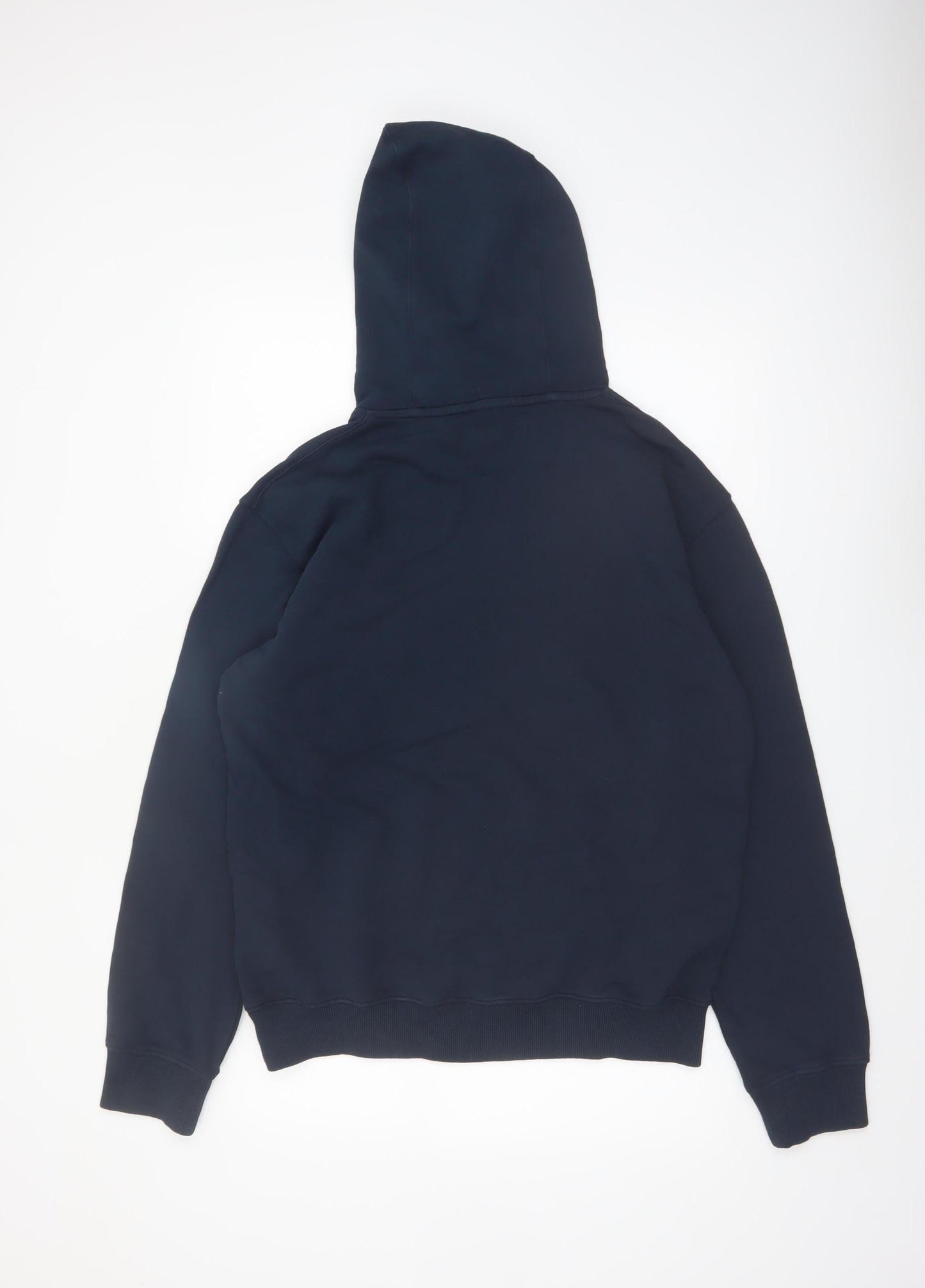Superdry Men's Blue Pullover Hoodie Size M Cotton Logo Sweatshirt