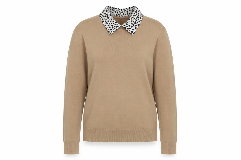Dorothy Perkins Women’s Beige Collared Pullover Jumper Size 8