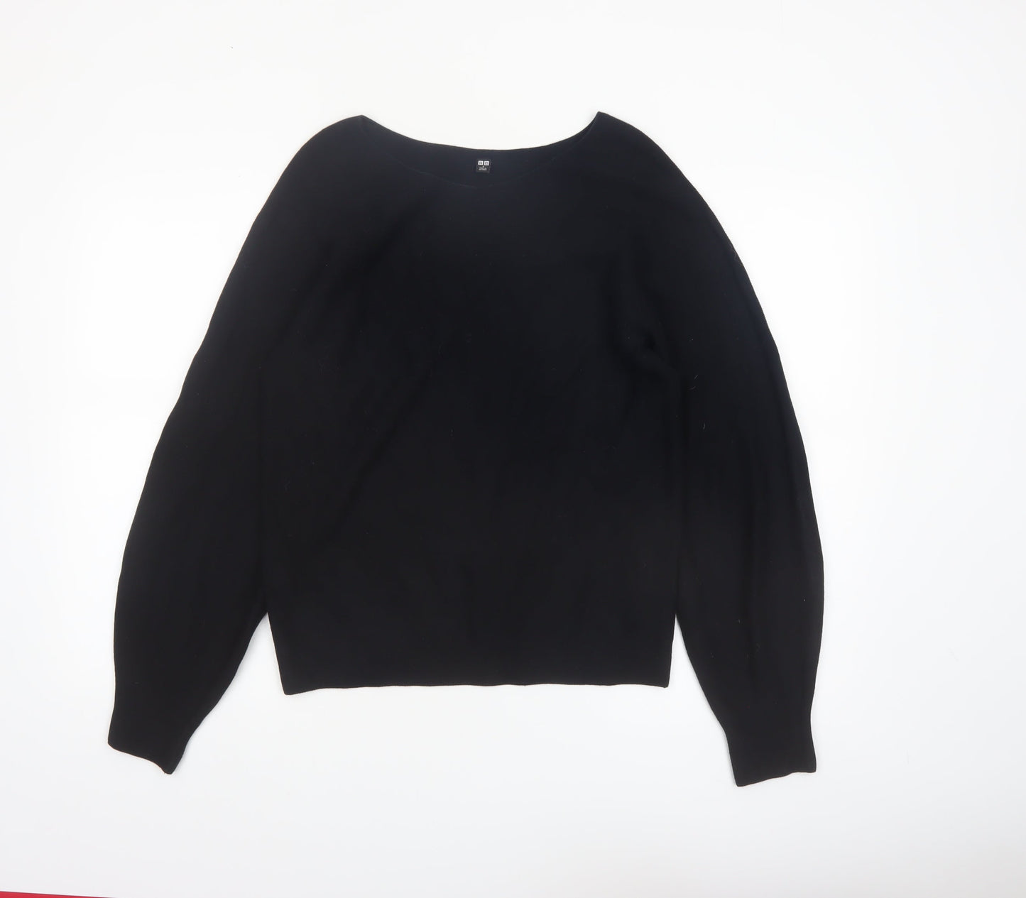 Uniqlo Women Black Cotton Boat Neck Long Sleeve Jumper Size S