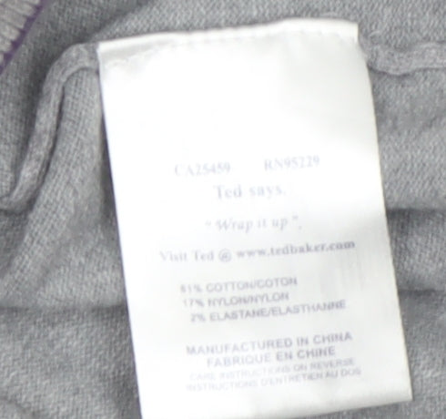 Ted Baker Men's Grey Cotton Blend Shawl Collar Cardigan Size M