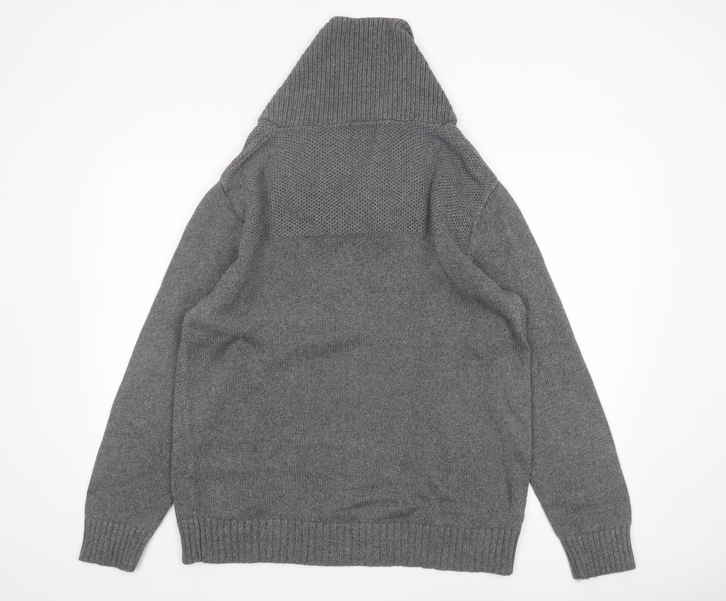 Marks and Spencer Blue Harbour Mens Grey XL Shawl Neck Jumper
