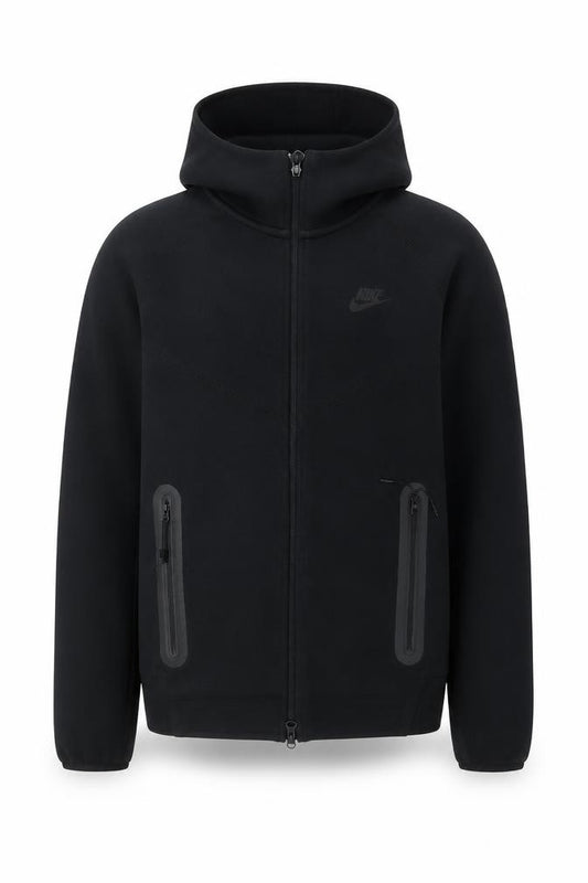 Nike Men's Black XS Full Zip Hoodie with Logo and Pockets