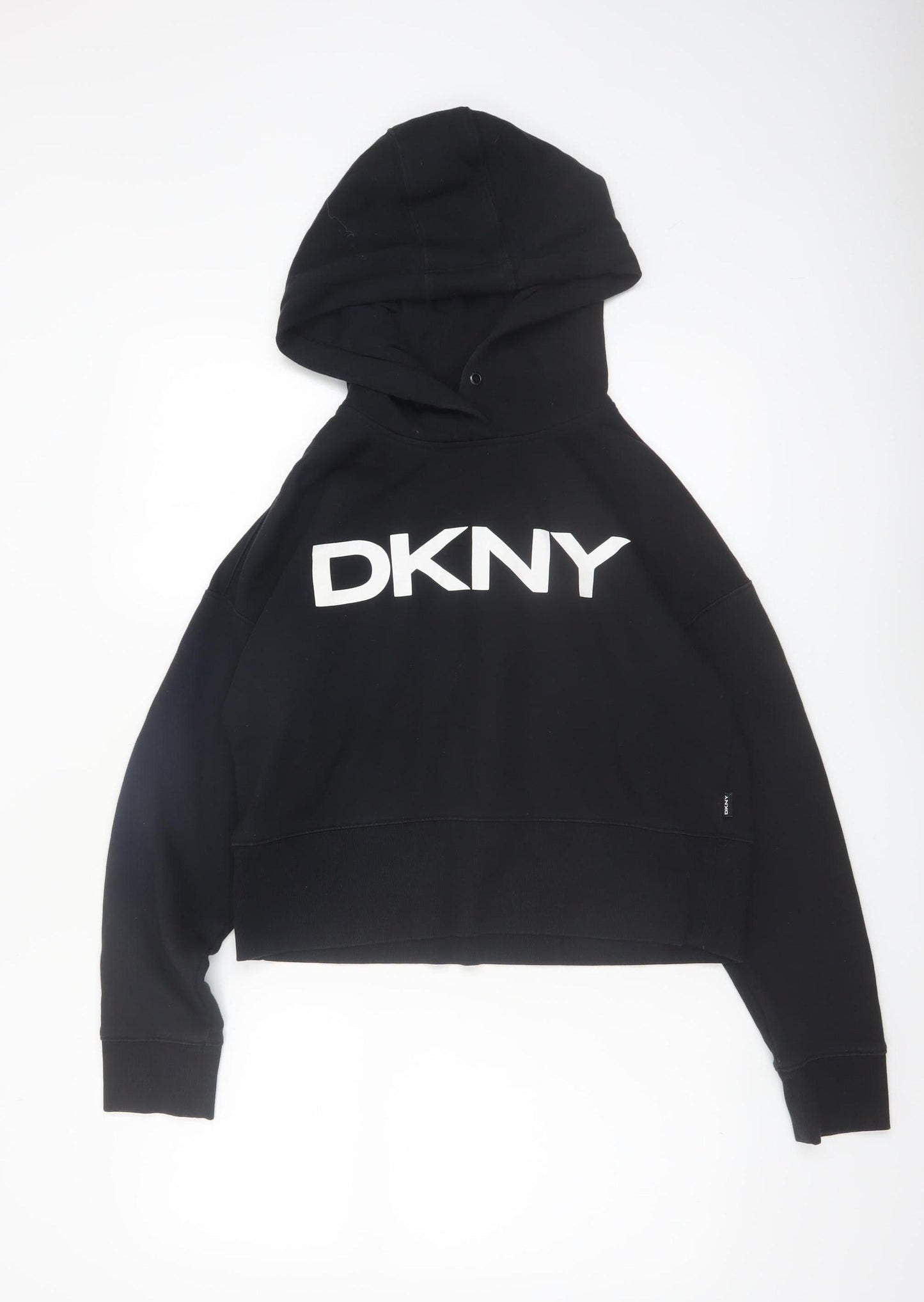 DKNY Sport Women's Black Small Pullover Hoodie Cotton Blend