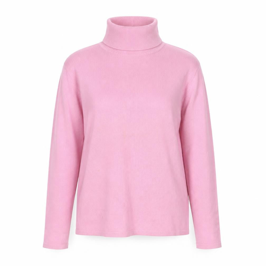 Mypashmina Women Pink 100% Cashmere Roll Neck Jumper M