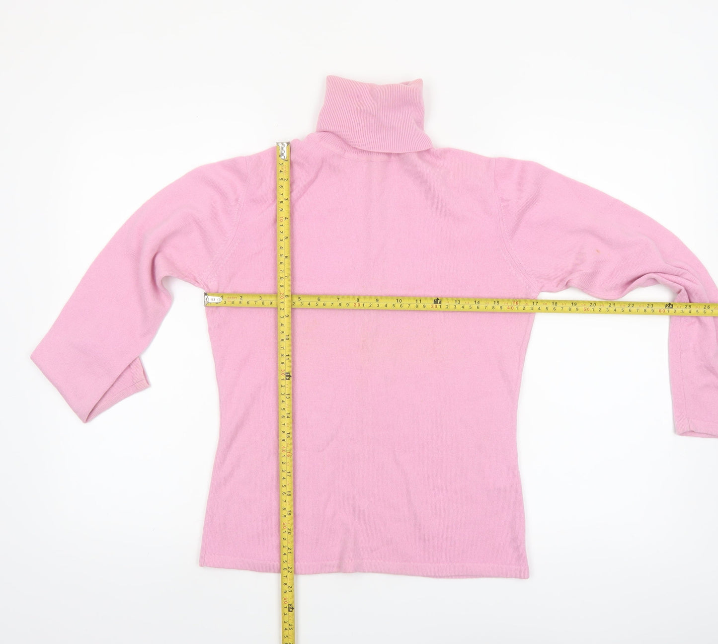 Mypashmina Women Pink 100% Cashmere Roll Neck Jumper M