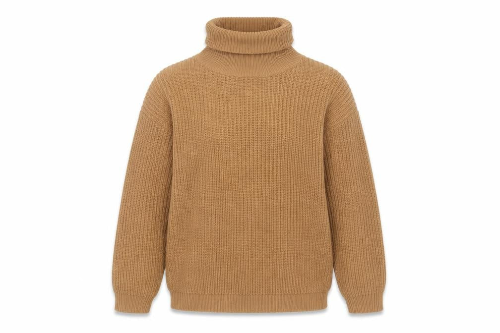 MISSPAP Womens Beige Roll Neck Chunky Knit Jumper Size M