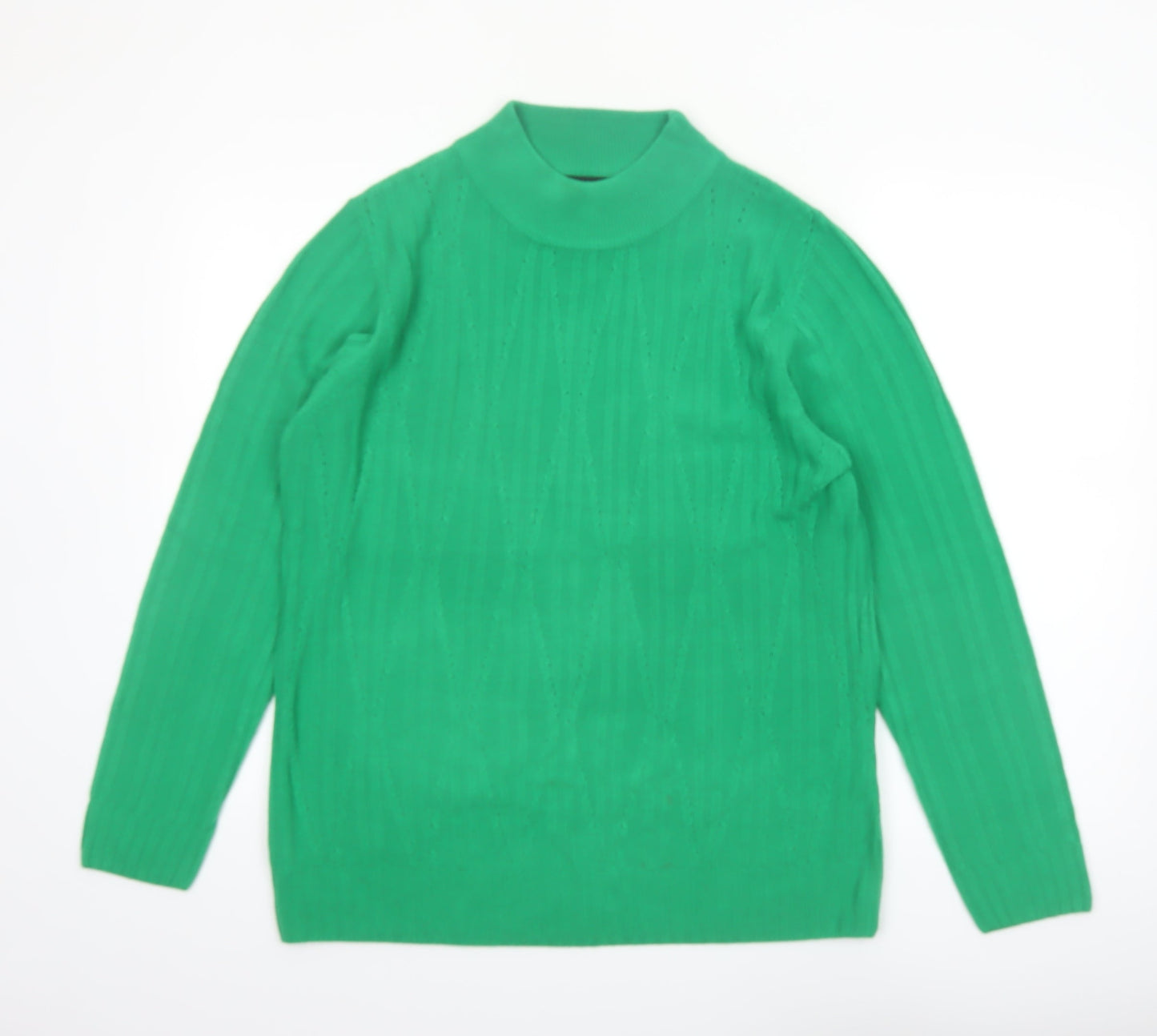 Anna Rose Women's Green Mock Neck Long Sleeve Acrylic Jumper XL