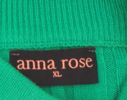 Anna Rose Women's Green Mock Neck Long Sleeve Acrylic Jumper XL