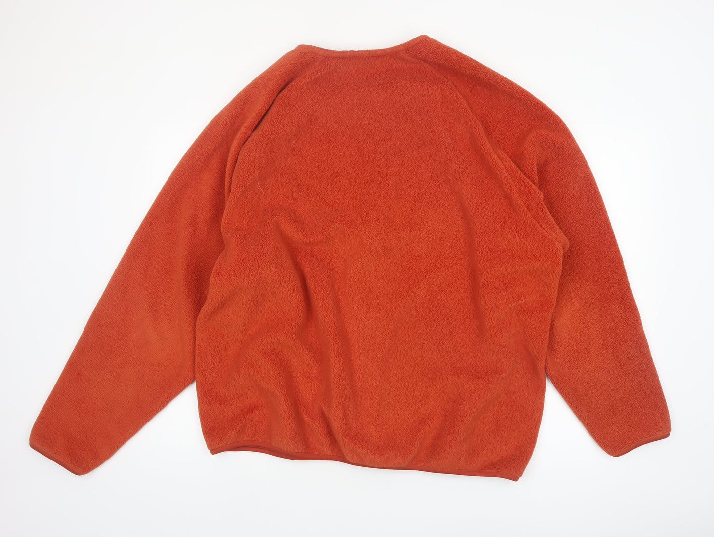 Uniqlo Womens Orange Fleece Full Zip Jacket Size 2XL