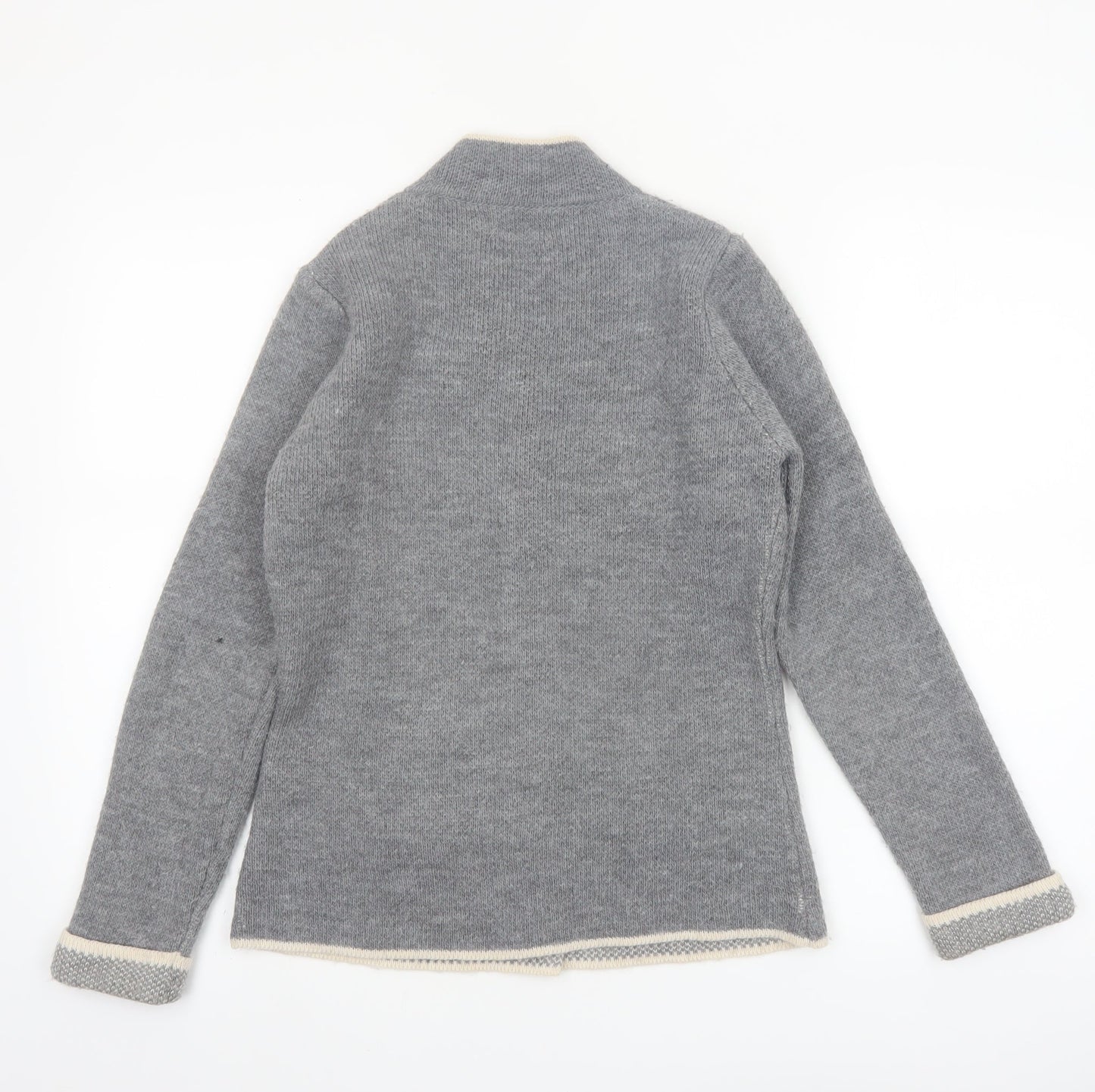 YiDA Women's Grey Knit Cardigan XS Wool Blend Long Sleeve