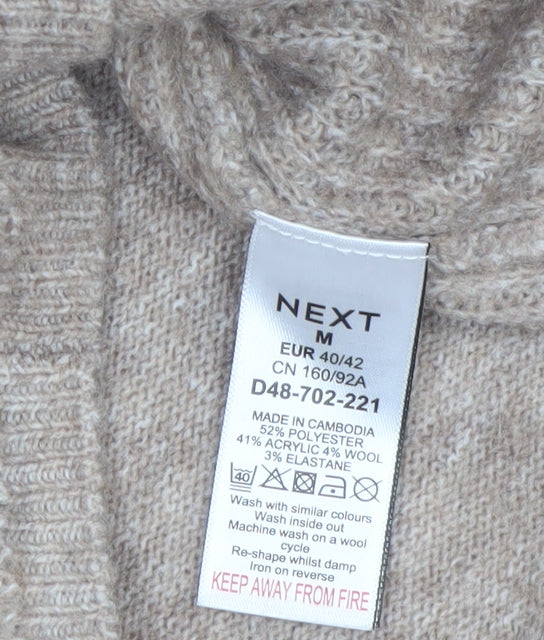 Next Women Beige Crew Neck Knit Pullover Jumper Size 14