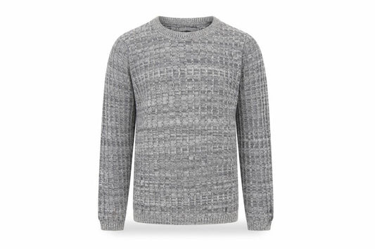 River Island Men's Grey Waffle Knit Crew Neck Jumper Size S