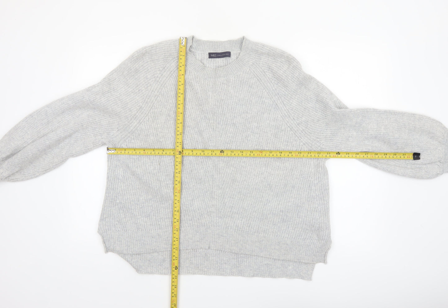 Marks and Spencer Womens Grey Alpaca Knit Pullover Jumper XL