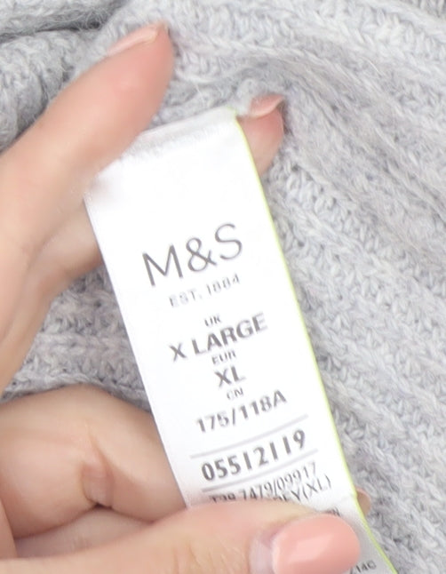 Marks and Spencer Womens Grey Alpaca Knit Pullover Jumper XL