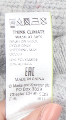 Marks and Spencer Womens Grey Alpaca Knit Pullover Jumper XL