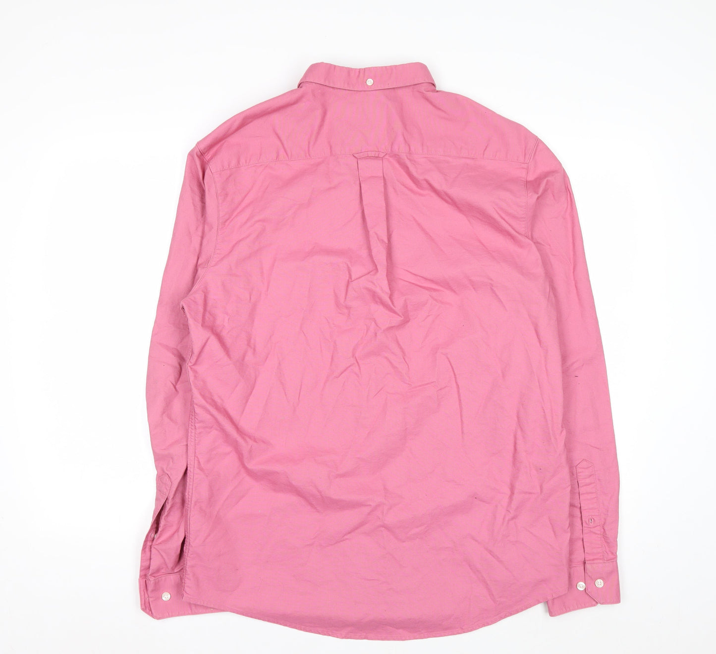 Farah Men's Pink Slim Fit Button-Down Cotton Shirt XL