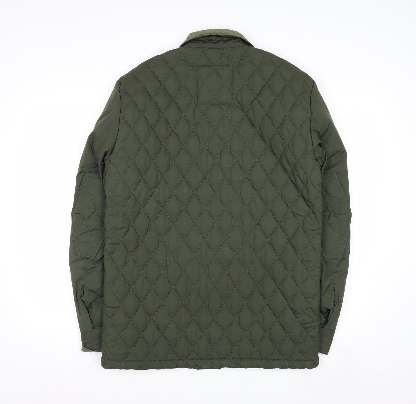 Ben Sherman Mens Green Quilted Mid-Length Jacket S