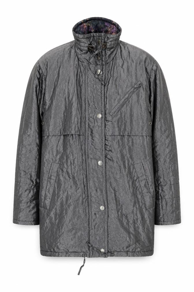 Be In The Current Seen Men's Grey Mid-Length Parka Jacket Size S