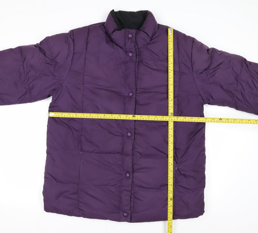 Lands' End Womens Purple Down Puffer Jacket Size 12 Regular Winter Coat