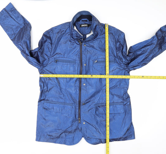 DKNY Men's Blue Lightweight Full Zip Jacket Size L Regular Fit