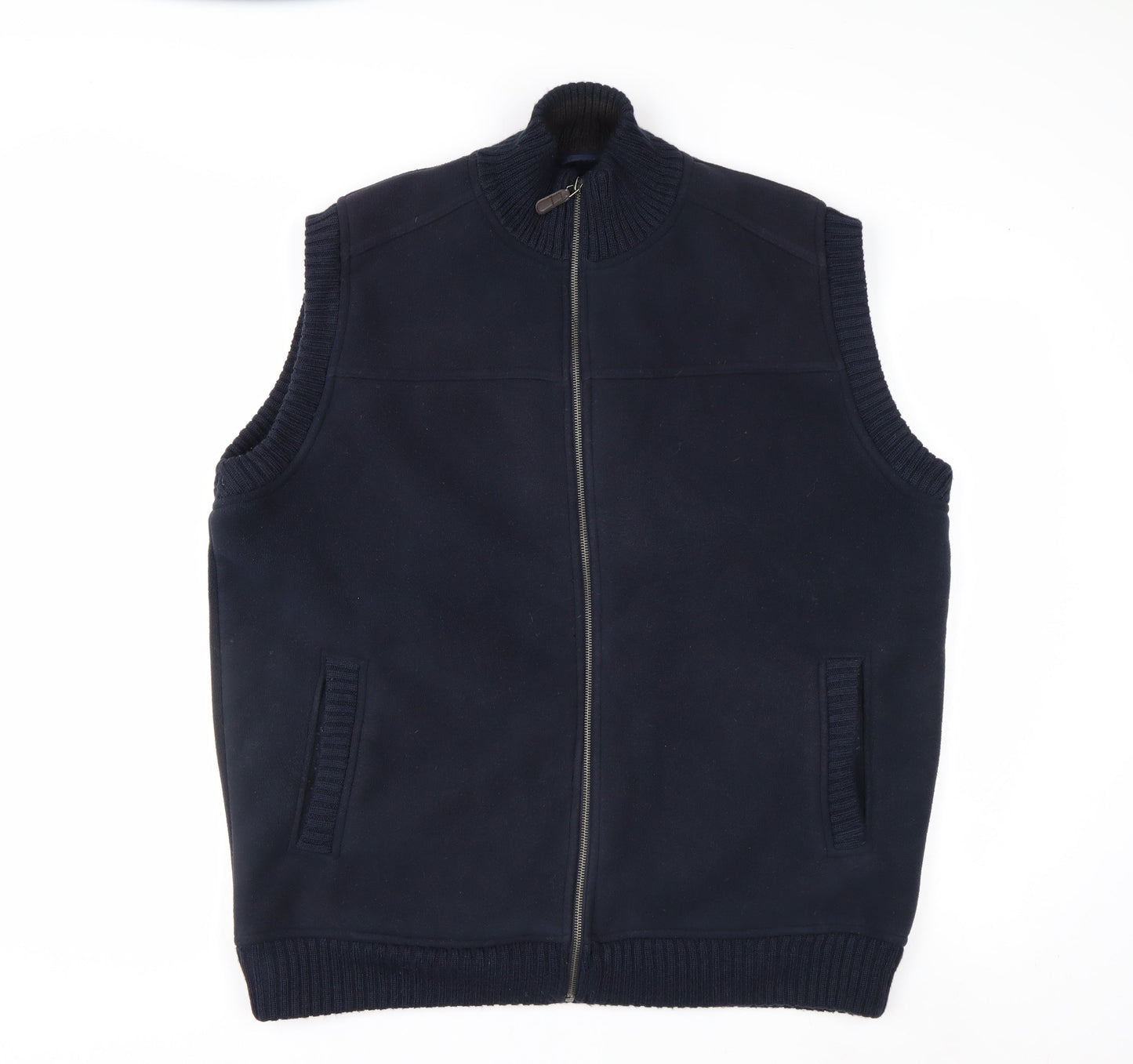 James Pringle Men's Blue Fleece Lined Zip Waistcoat Bodywarmer L