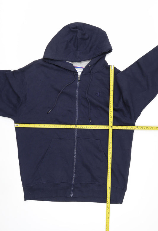 Champion Men's Blue Full Zip Hoodie Size L Sports Fleece