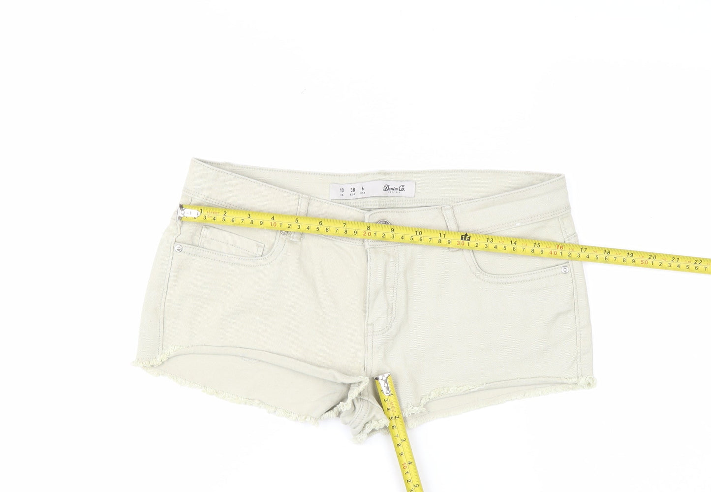 Denim Co Women’s Beige Hot Pants Size 10 Cotton Stretch Shorts