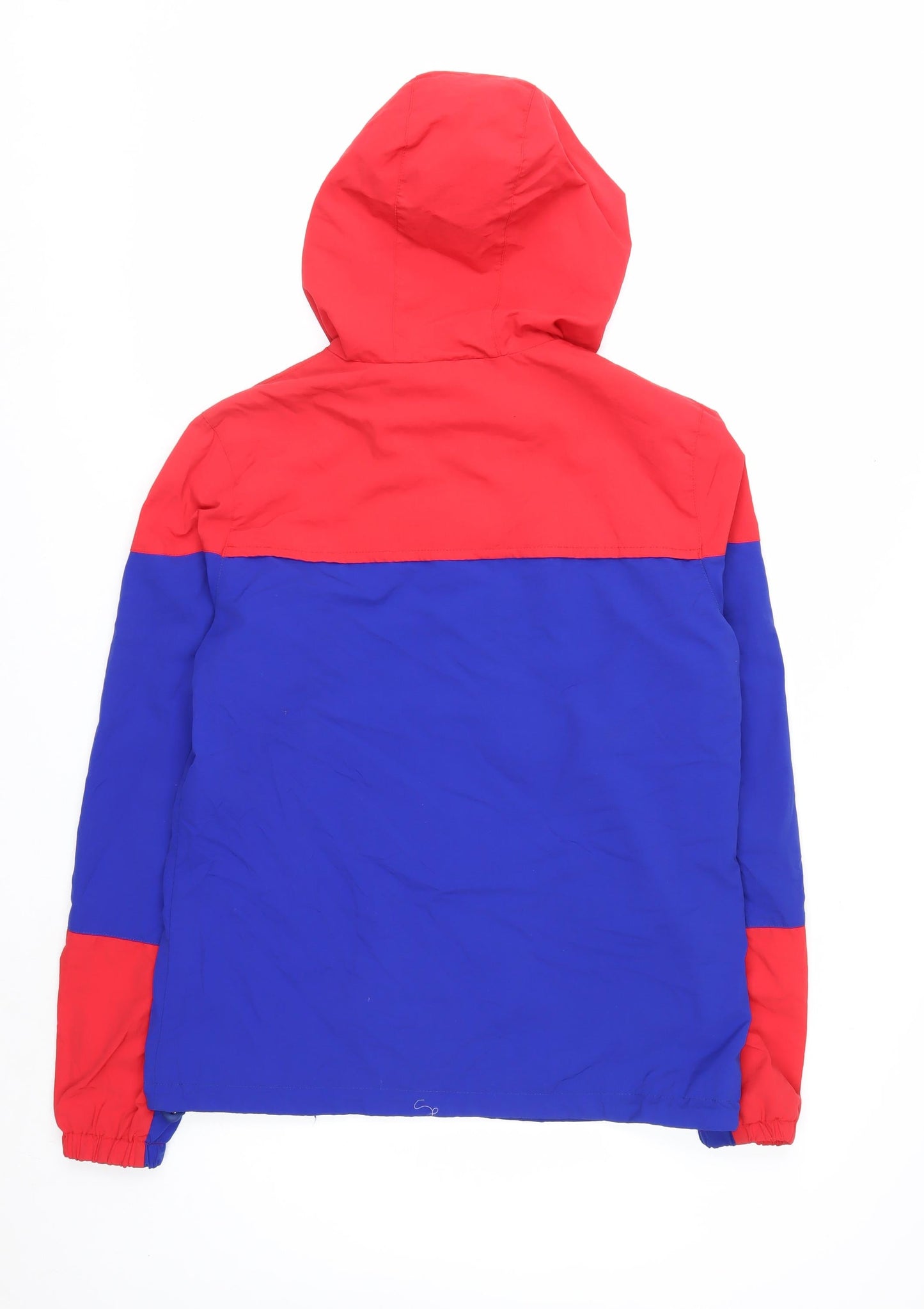 Superdry Women's Blue Red Hooded Windbreaker Jacket Size 14 L