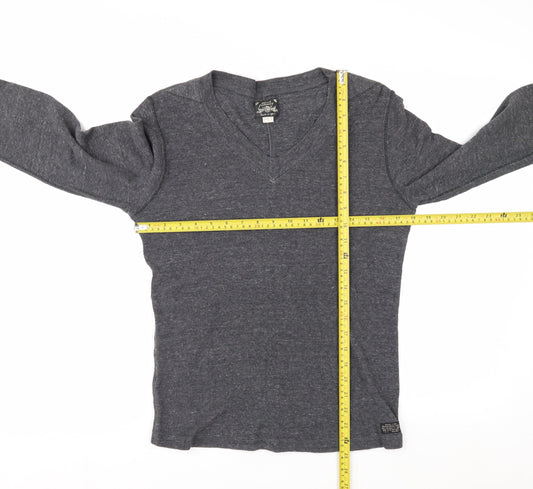 Diesel Women Grey V-Neck Knit Pullover Jumper Size S