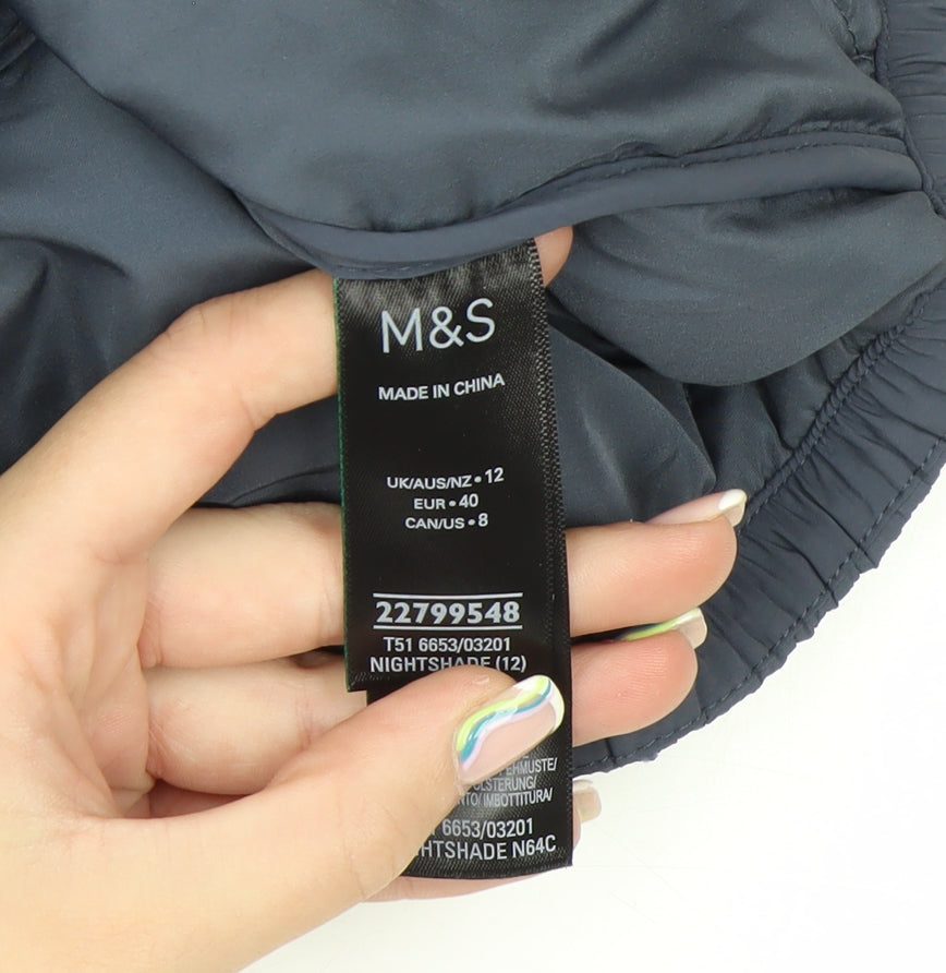 Marks and Spencer Women’s Blue Quilted Full Zip Lightweight Jacket Size 12
