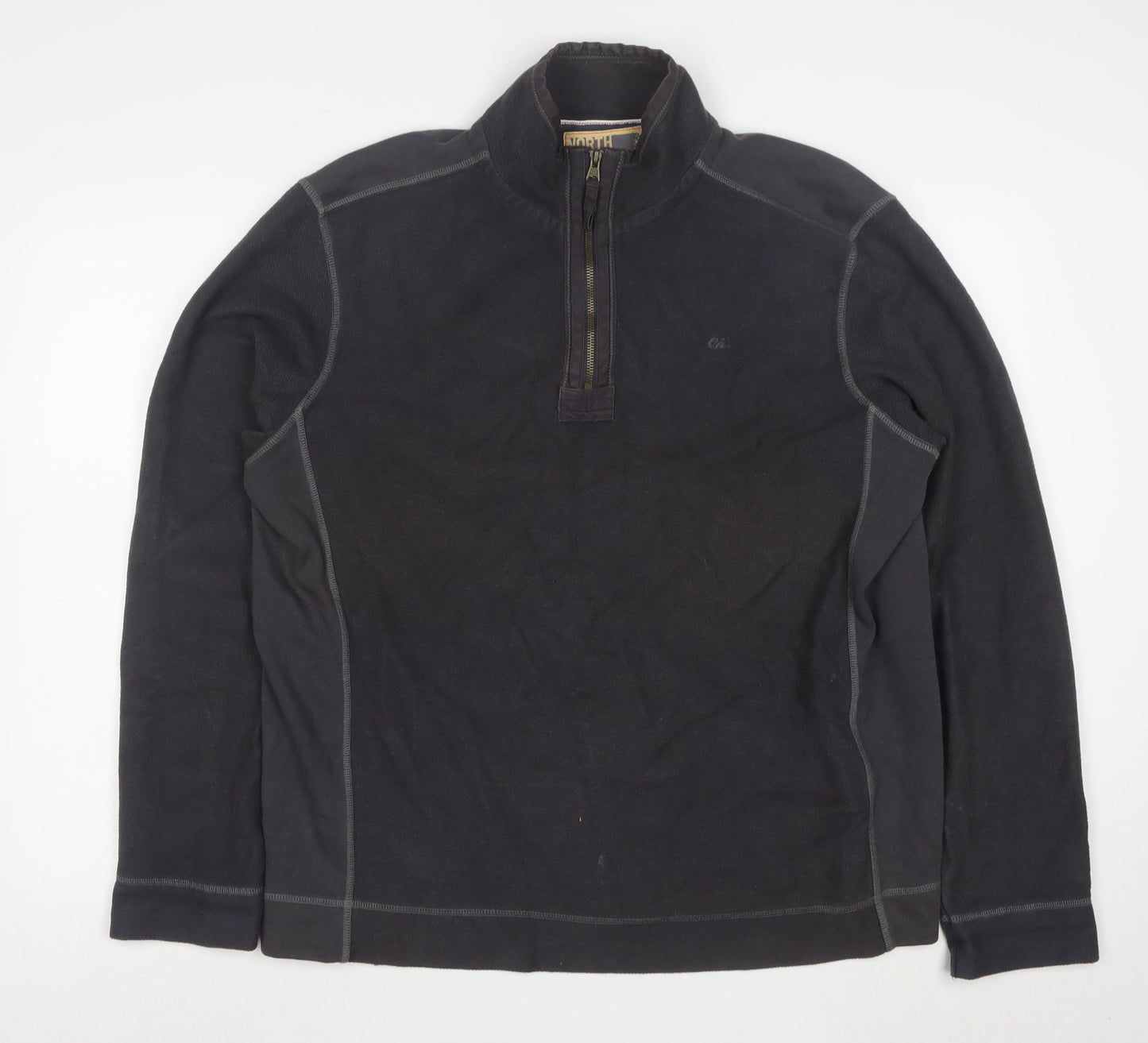 North Coast Men's Black 1/4 Zip Cotton Sweatshirt L